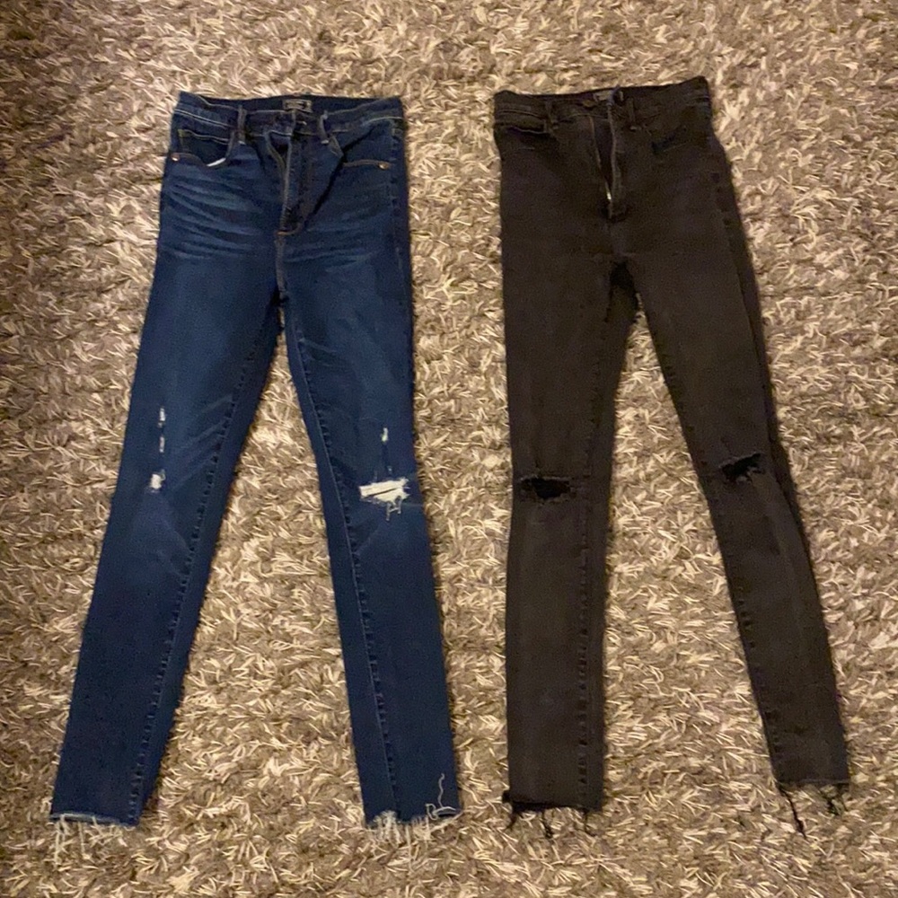 2 Pair A&F High Rise Skinny Jeans size 2